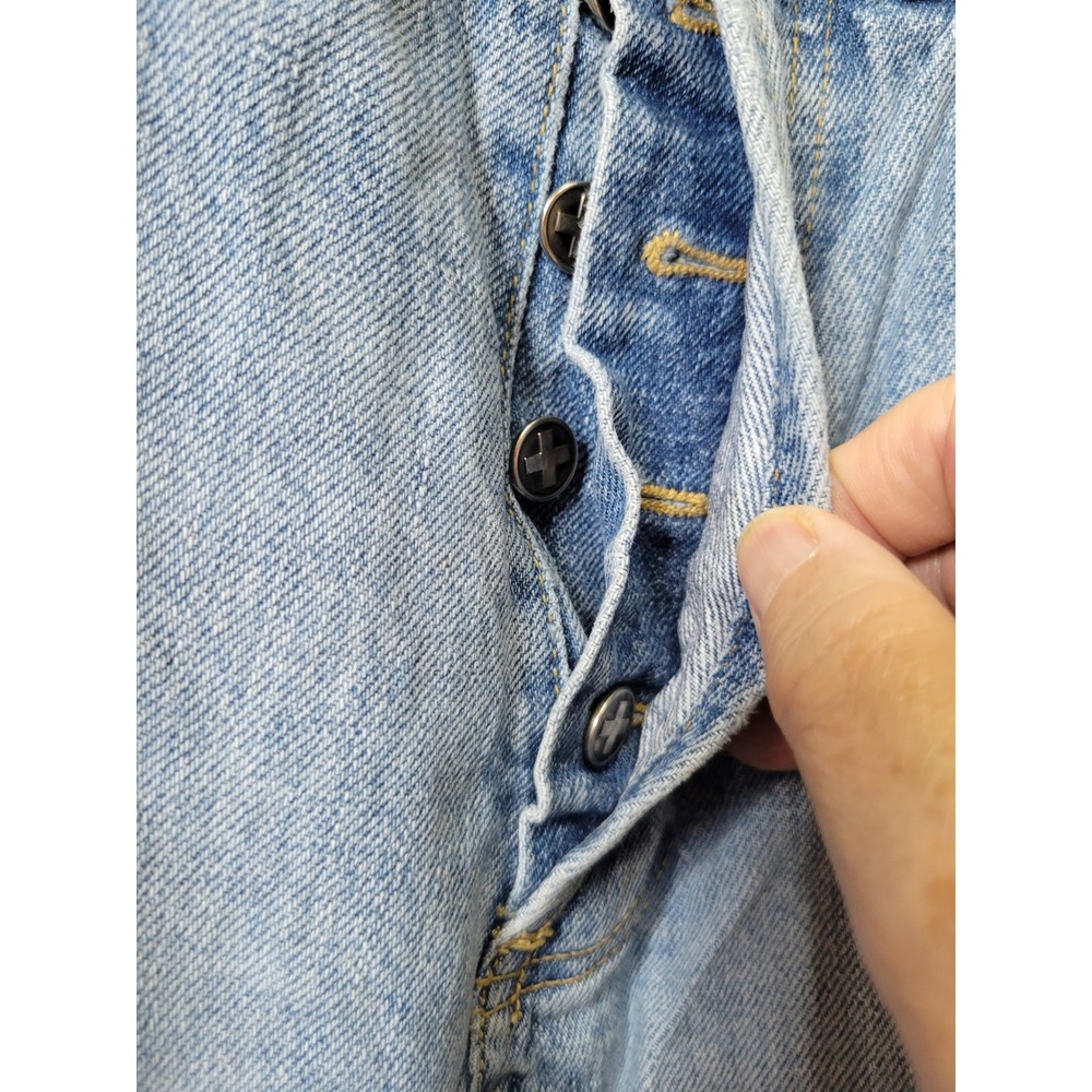 Dr. Martens AirWair Vintage Straight Leg Jeans Light Blue Denim Button Fly 1614 - Picture 6 of 9